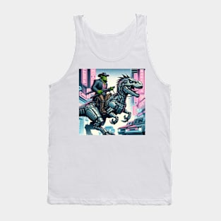 Orc Bounty Hunter riding a robot dinosaur Tank Top